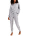 Alfani Women's Gray Animal French Terry Top & Pants Pajama Set Sleepwear Size XS