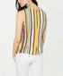 INC Women's Multicolor Striped Twist-front Blouse Shirt Top XS