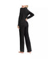 INK+IVY Women's Notch Collar Pajama Top and Pant Set Black Size Small