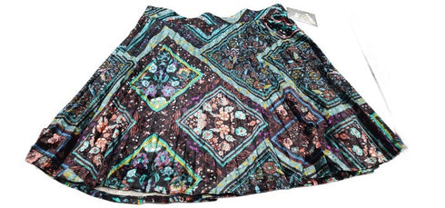 Art Class Girl's Pleated Velvet Skirt Blue Tapestry Xl (14/16)