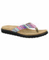 Women's Easy Street Stevie Thong Sandals Purple Striped Metallic Multi Size 8N