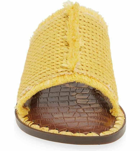 Sam Edelman Women's Glenda Tan Slides Sandals Flats Raffia Basketweave Size 6.5
