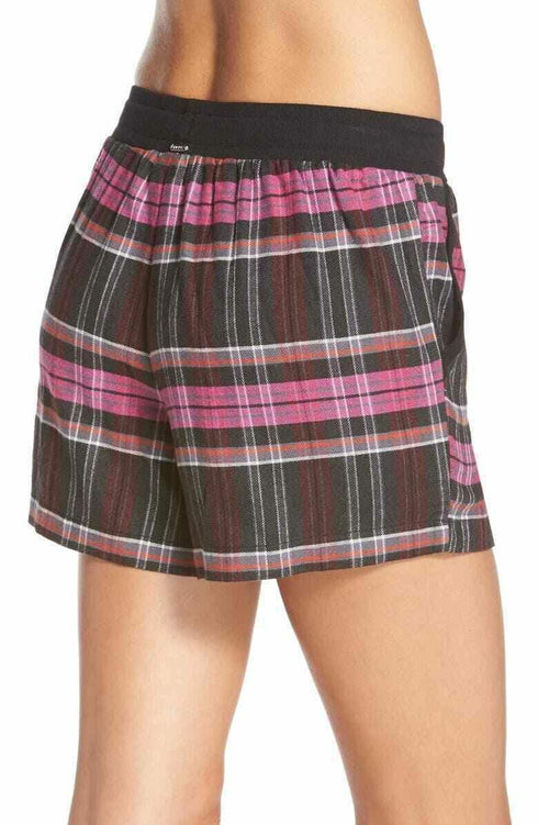 Women's DKNY Sleep Shorts Plaid Size Large - Black