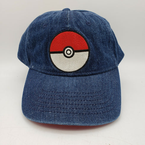 Pokemon Pokeball Adjustable Blue Jean Hat New