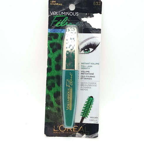 L’Oreal Voluminous Feline Waterproof Instant Volume Black Mascara #632  0.27 Oz.