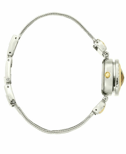 CHARTER CLUB Jeweled Square Flip-Top Bracelet Watch, Two-Tone Brown crystal