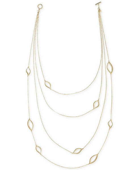 RACHEL Rachel Roy Gold-Tone Open Leaf 21" Multi-Strand Necklace