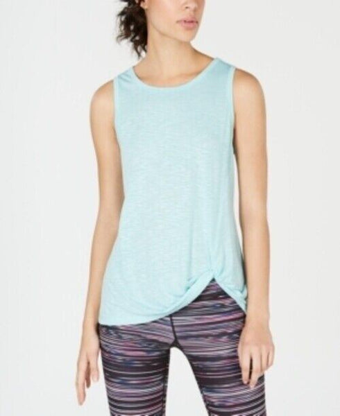 Ideology Knot-Front Tank Top Crystal Mist Women's Size XS