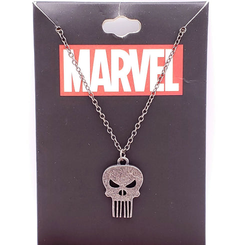 The Punisher Logo Skull Necklace w/ Chain Marvel Comics Bioworld Netflix Charm