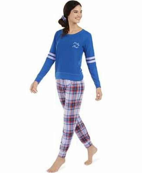 Jenni Women's Printed Pajamas & Hair Scrunchie 3PC Set- L