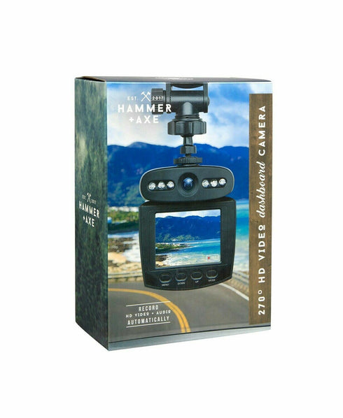 Hammer and Axe Dashboard Camera 270 Degrees View - Black - NEW $60