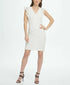DKNY V-Neck Ruffle Cap Sleeve Lace Sheath Dress Size 2