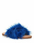 Brother Vellies Women's Lamu Marabou Feather Sandals Blue Size 8M