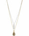Lucky Brand Two-Tone Pave Bar and Paddle Layered Necklace, 18-1/2 + 2 Ext.