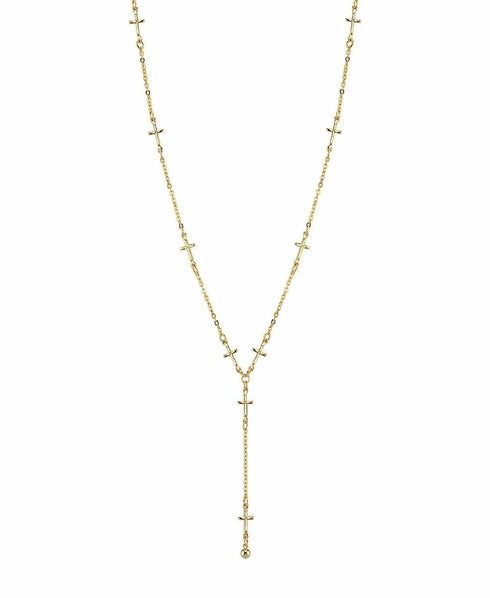 1928 Jewelry 14K Gold Dipped Cross Chain Y Necklace