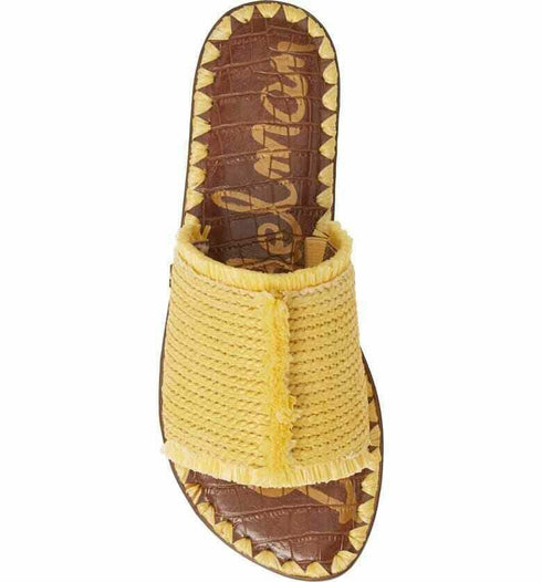 Sam Edelman Women's Glenda Tan Slides Sandals Flats Raffia Basketweave Size 6.5