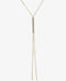 Lucky Brand Gold-Tone Pavé Bar Long Lariat Necklace, 25" + 2" extender