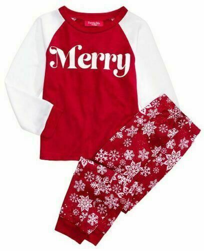 Family Pajamas Unisex Kids Boys or Girls Merry Christmas Pajama Set Size 2T-3T