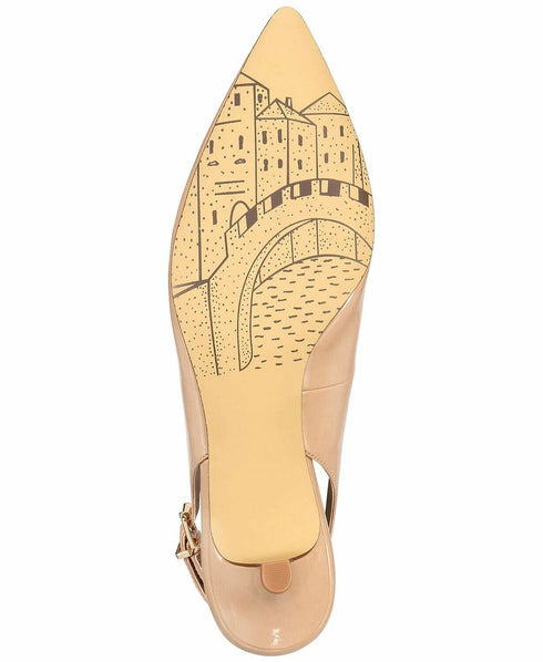 Bella Vita Scarlett II Kitten-Heel Slingback Pumps Nude size 8M