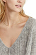 Free People - Light Grey Moonbeam V Neck Sweater Size XS