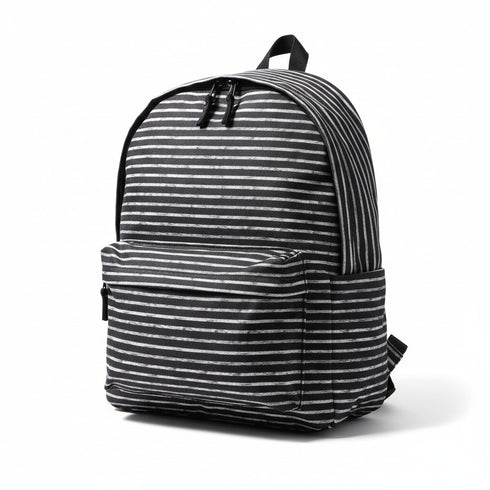 Mossimo Black & White Striped Nylon Laptop Backpack Bag