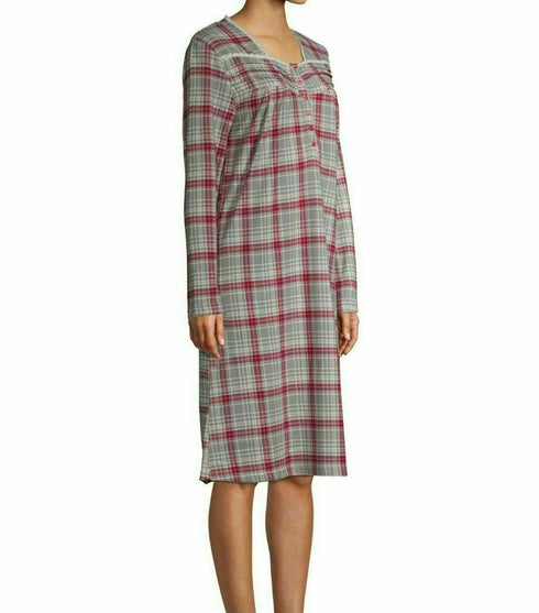 White Orchid Brinkley Plaid Butter Knit Gown Size Small - New
