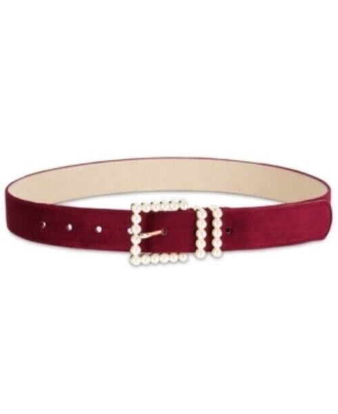 INC International Concepts Women's Double Imitation-Pearl Belt Purple Medium