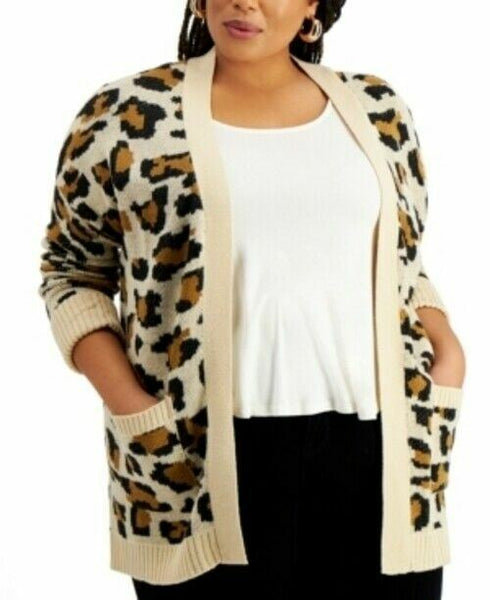 FULL CIRCLE TRENDS Trendy Plus Size Printed Cardigan Size 3X