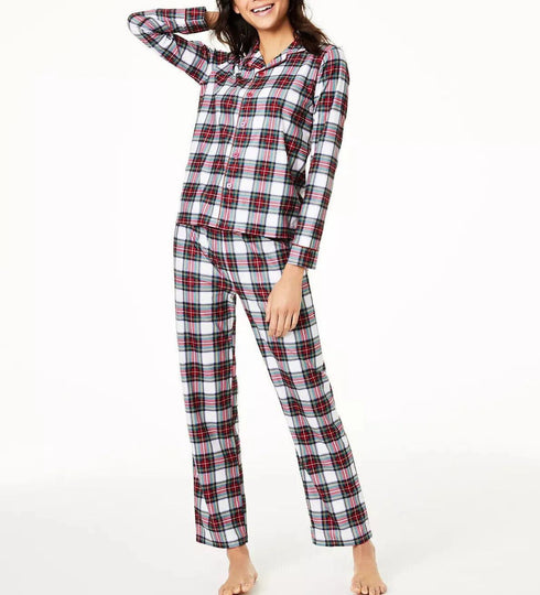 FAMILY PAJAMAS Matching Women's Stewart Plaid Family Pajama Set Large
