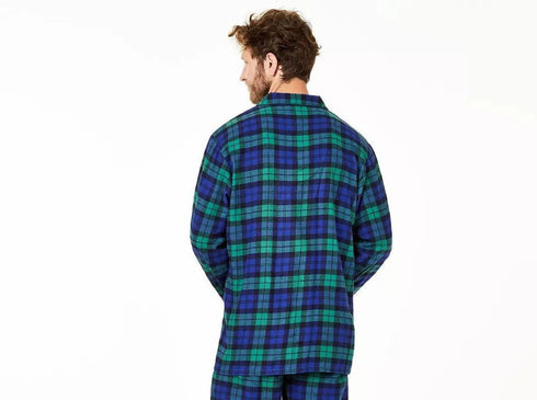 Family Pajamas Mens Matching Black Watch Plaid Pajama Set Size Small