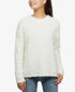 Hippie Rose Juniors' Plush Crewneck Pullover Sweater White Size XS
