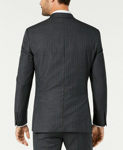 RALPH LAUREN Mens Gray Ultraflex, Pinstripe Classic Fit Stretch Blazer 46R