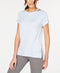 Calvin Klein Performance Striped Cuffed High-Low Hem T-Shirt