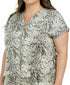 INC International Concepts INC Matte Satin Pajama Top 100069680 XL Snake Skin