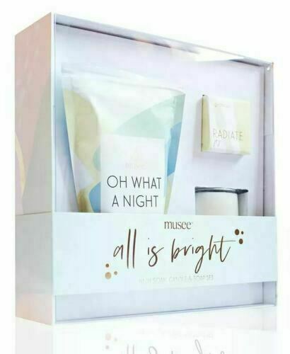 Musee 3 Piece Set Bath Soak Scented Candle Soap Detox Mood Boost Energizing