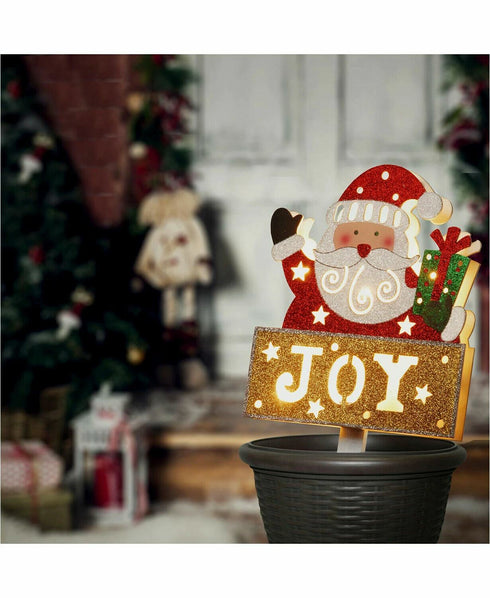 National Tree Company National Tree PreLit 35" Santa with JOY Sign