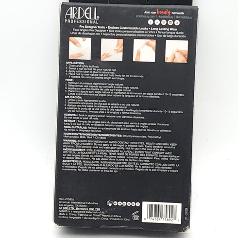 Ardell Nail Addict Premium Artificial Nail Set, Nude Jeweled