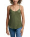 Calvin Klein Charmeuse V-Neck Top Green Size Medium