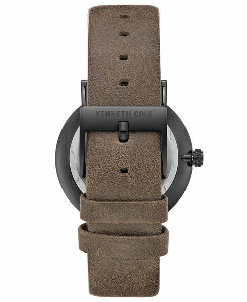 Men's Kenneth Cole Classic Day-Date Multifunction Leather Strap Watch KC50207002