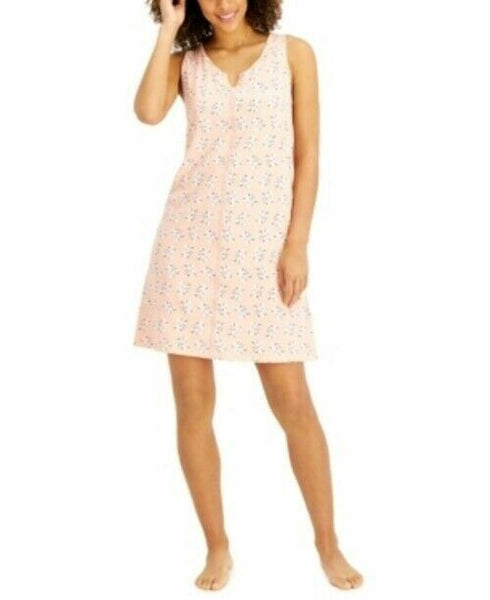 Charter Club Lace-Trim Cotton Nightgown Orange Size XS