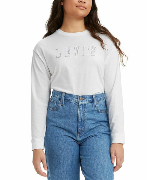 Levi's Women's Batwing Relaxed Graphic Top White Size Small