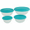 Mainstays Blue Atoll Bowl Set with Lids 8 pc Pack