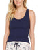 Jenni Women's Navy Lace Trim Ribbed Tank Top Size Small