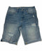 Vanilla Star Raw Edge Cuffed Hem Mid Rise 9" Inseam Denim Bermuda Shorts Size 7