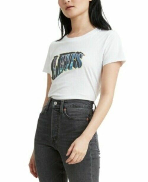 Levi's Womens Graphic T Shirt White Size Medium