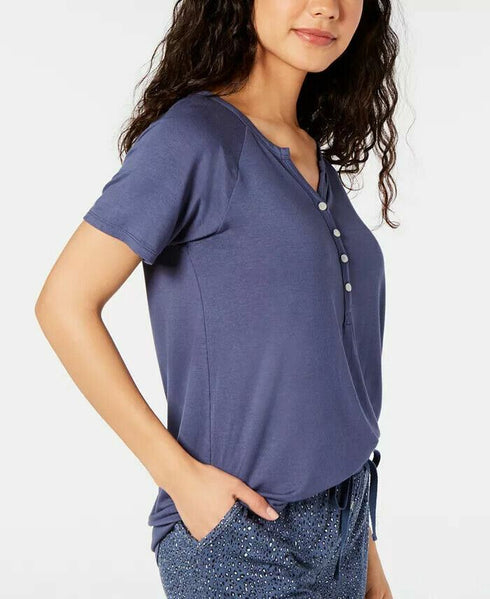 Alfani Super Soft Henley Pajama T-Shirt XS