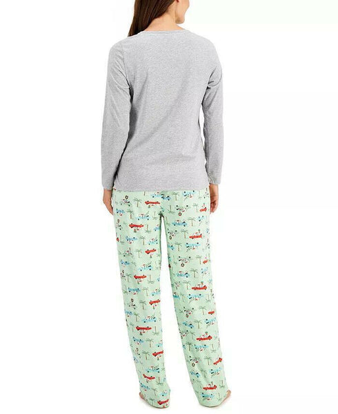 Family PJs Women's Tropical Santa Long Sleeve Family Pajama Set Size XS