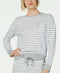 Alfani Ultra Soft Crewneck Pajama Top, Varsity Stripe, Size S