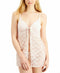 Linea Donatella Stretch Lace Babydoll Chemise Nightgown light pink XL