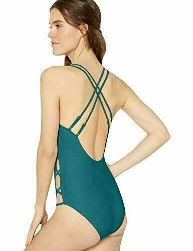 MSRP $98 Jessica Simpson Plunging Strappy One Piece Chop & Change Cameo Size XL